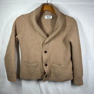 Vintage Penguin by Musingwear Mens Alpaca Wool Neutral Knit Button Up Cardigan L